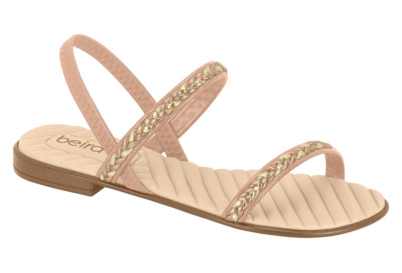 BEIRA RIO / NUDE 658/ORO ROSADO/DORADO / CAJA DE 12 PARES