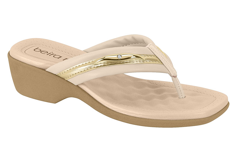 BEIRA RIO / CREMA 985/ DORADO / CAJA DE 12 PARES