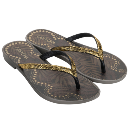 [19086_BK656 / 020-7061836 2025 / 6] 19086_BK656 / GRENDENE / NEGRO HOJAS / CAJA DE 6 PARES