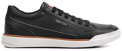 [1056-617B / 059 2025 / 10 / RIO] 1056-617B / FERRACINI / NAPA TENIS PRETO NAPA CEROSA LARANJA  / CAJA DE 10 PARES