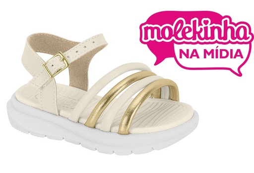 [2734.104.24830.35432 / 8221 2024 / 8 / Grupo Rio] MOLEKINHA / BLANCO OFF 526/DORADO / CAJA DE 8 PARES